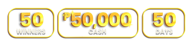 50 Winners 50000 Cash 50 Days Logo